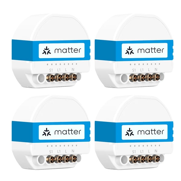 Smart Wi-Fi Väggströmbrytare, Energiövervakning, Röststyrning, 4-pack