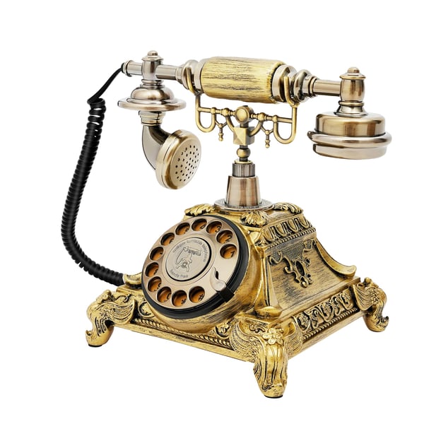 Roterende Telefon, Vintage Stil, Støjdæmpende Funktion,Bronze