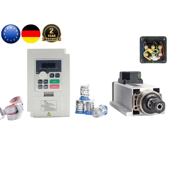 Luftkyld spindelmotor, 24000rpm, 2.2KW inverter,Med VFD-hylsa