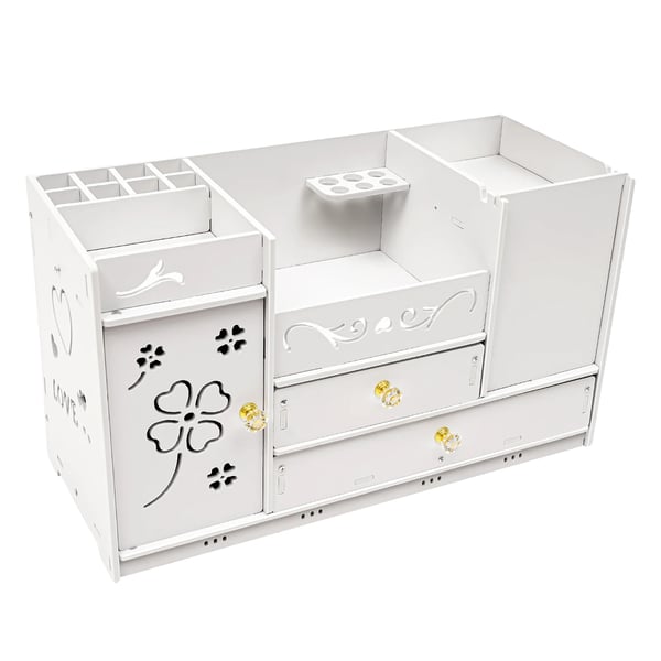 Kosmetisk Organizer, Multi-Compartment Design, Effektiv Opbevaringsløsning,HVID