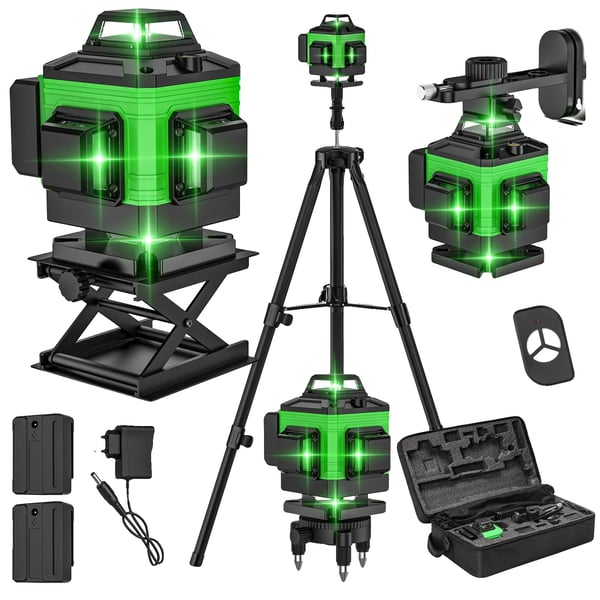 Lasernivå, 4D-funktionalitet, självnivellerande förmåga, 16 linjer/set-bas+fäste Lasernivå, 4D-funktionalitet, självnivellerande förmåga, 16 linjer/set-bas+fäste