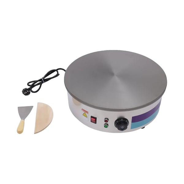 Elektrisk pandekagegrill, rustfrit stål, non-stick varm plade, konstant temperatur,HVID