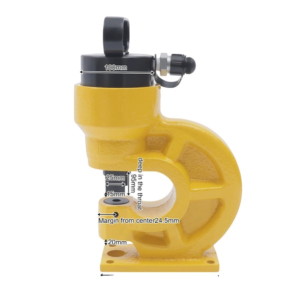 Hydraulisk Stansemaskine, 31T Tryk, 4 Sæt Stansedie, Stål Konstruktion,Gul