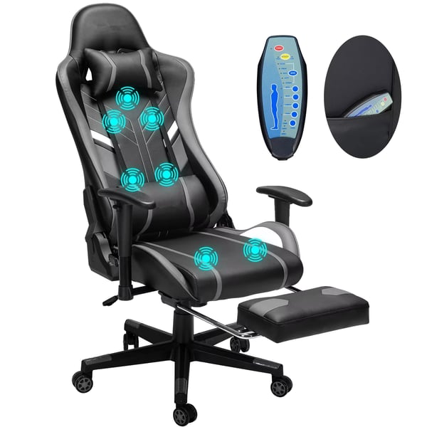 Kontorsstol, Ergonomisk Design, Justerbar Höjd,Svart Grå