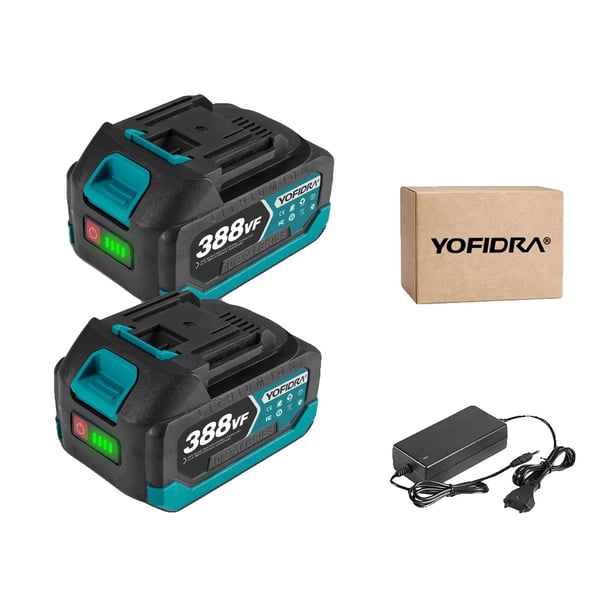 Uppladdningsbart litiumbatteri, 15000mAh kapacitet, nominell spänning,18V, 2x388VF-1 Laddare Uppladdningsbart litiumbatteri, 15000mAh kapacitet, nominell spänning,18V, 2x388VF-1 Laddare