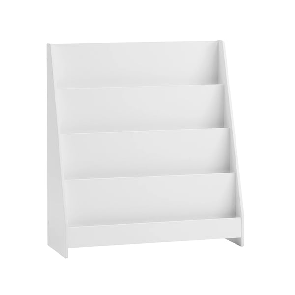 Bokhylla, 4-fack förvaring, barnvänlig design,Elfenben Bokhylla, 4-fack förvaring, barnvänlig design,Elfenben