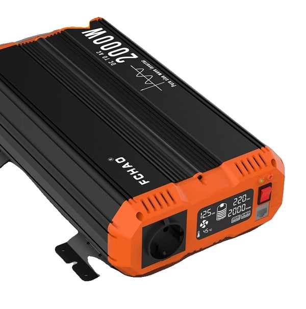 Auton virtamuunnin, puhdas sinimuotoinen virtamuunnin, LCD-näyttö, 2000W-12V