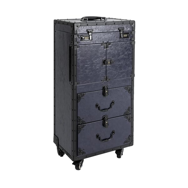 Makeupvagn, Vintage Design, Låsbar Förvaring,Blå
