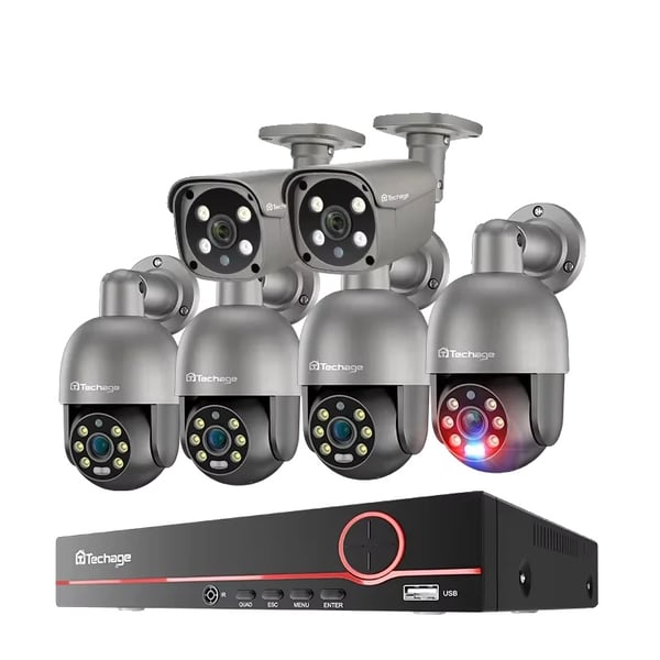 Valvontakamera, 5MP Resoluutio, Yökuvaus,8CH NVR 6Kameraa A, 1T Sisäänrakennettu HDD