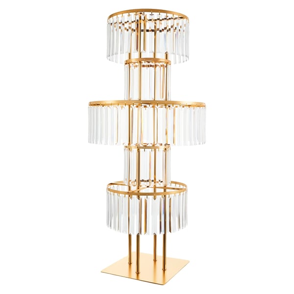 Centerpiece Ställ, 5-Tier Design, Hållbar Akryl och Järn,Kvadratisk botten Centerpiece Ställ, 5-Tier Design, Hållbar Akryl och Järn,Kvadratisk botten