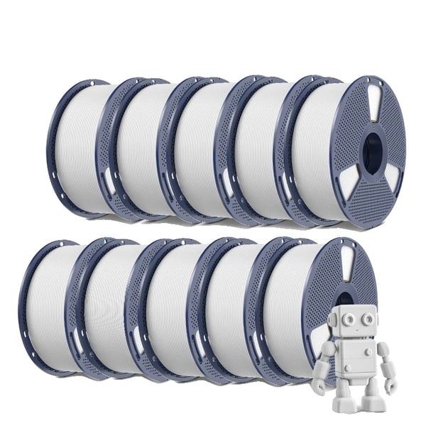 PETG filament, højhastighedsprint, mat finish,10 Hvid