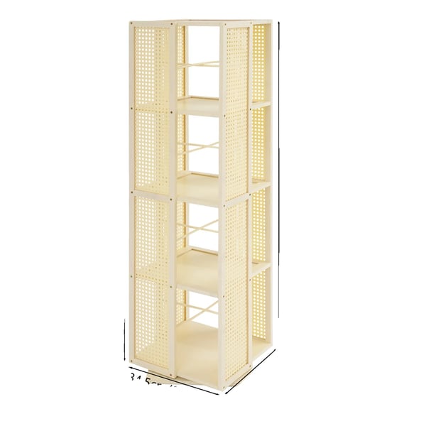 Bogreol, 4-niveau, 360° roterende design,Flødehvid