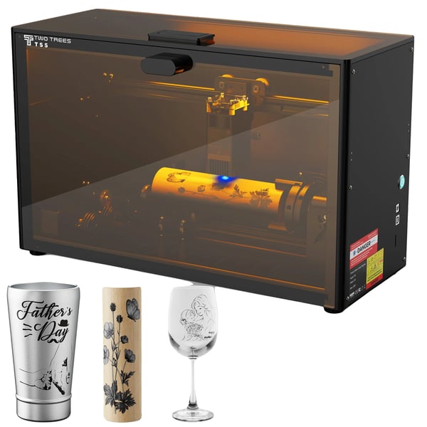 Lasergravör, Wi-Fi-anslutning, högprecisionsgravyrmaskin för ringar/muggar/glas/bollar, TS5, TS5 7W
