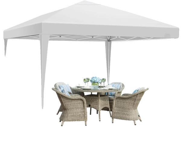 Popup-paviljong, vattentåligt tyg, justerbar höjd,3x3m, Vit Popup-paviljong, vattentåligt tyg, justerbar höjd,3x3m, Vit