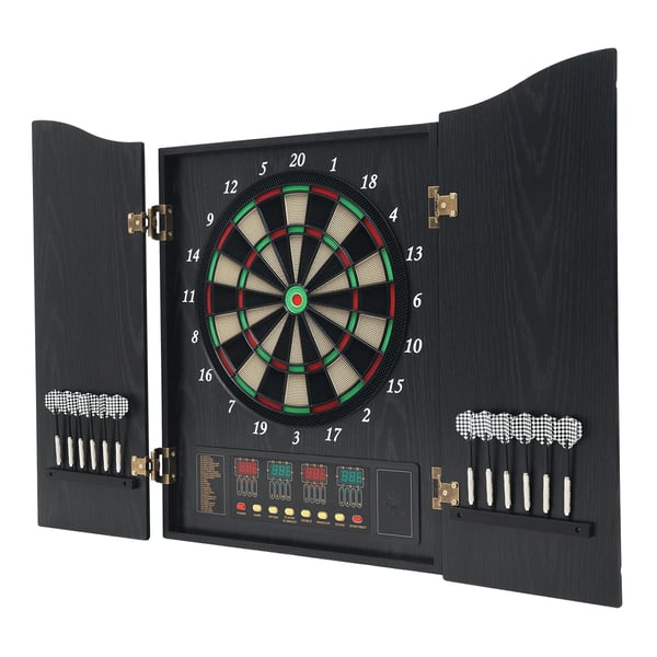 Elektronisk Dartskive, 27 Spiltyper, 16 Spillerkapacitet,sort