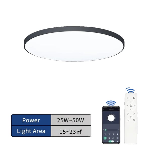 Smart Taklampa, Dimbar Ljus, 50W-Svart Smart Taklampa, Dimbar Ljus, 50W-Svart