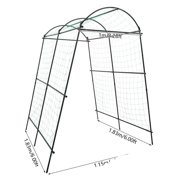 Trädgårdsgaller, robust stålkonstruktion, rymlig bågdesign,Svart Trädgårdsgaller, robust stålkonstruktion, rymlig bågdesign,Svart