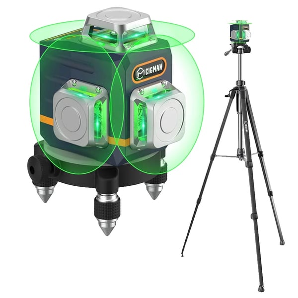 Laser Nivå med 1,5 m Stativ, 3x360° Layout, Fjärrkontroll, CIGMAN CM-701T Laser Nivå med 1,5 m Stativ, 3x360° Layout, Fjärrkontroll, CIGMAN CM-701T