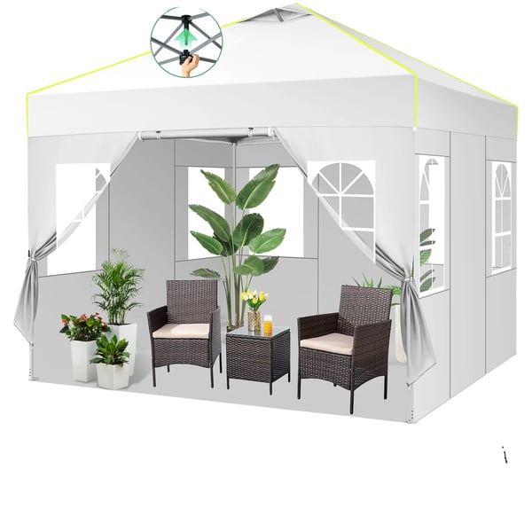 Pop-up Havehus, Gazebo Telt, Vandtæt, Højdejusterbar, Hvid