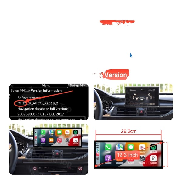 Multimedia-näyttö, kosketusnäyttö, yhteensopiva Audi A6 A7:n kanssa,2016-2018 MHI2 LHD