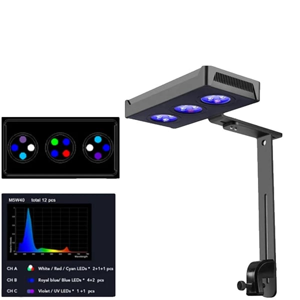Akvarielampe, LED energieeffektiv design, nem klipsmontering,M029-40W-WIFI, EU stik