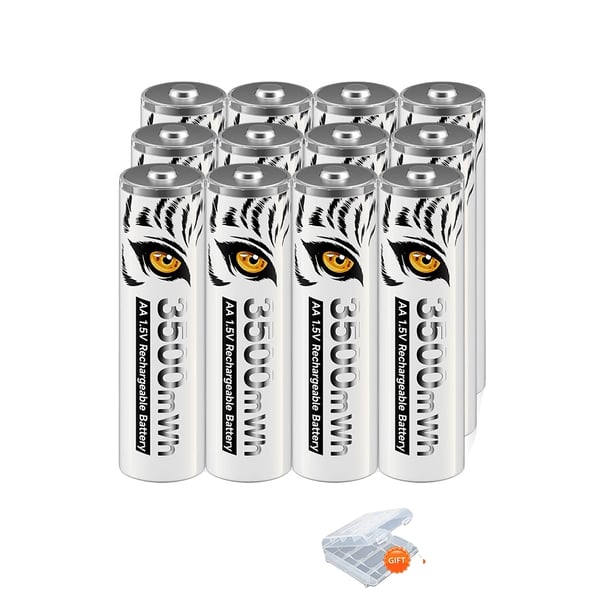 Ladattavat litiumioniakut, 3500mAh AA, 12 kpl AA akkua Ladattavat litiumioniakut, 3500mAh AA, 12 kpl AA akkua
