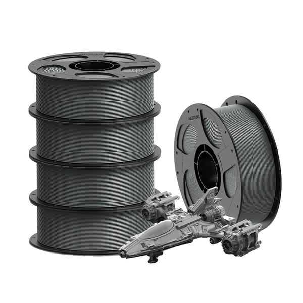 3D-printer filament, 1,75 mm diameter, holdbart PETG-materiale,5KG Tekstur Grå