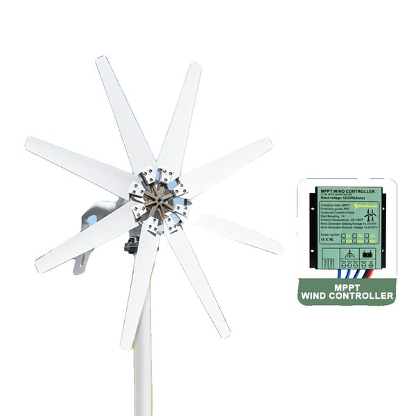 Vindmølle, Effektiv Energiudnyttelse, Holdbar Konstruktion,12V, Gratis MPPT-controller, 3000W