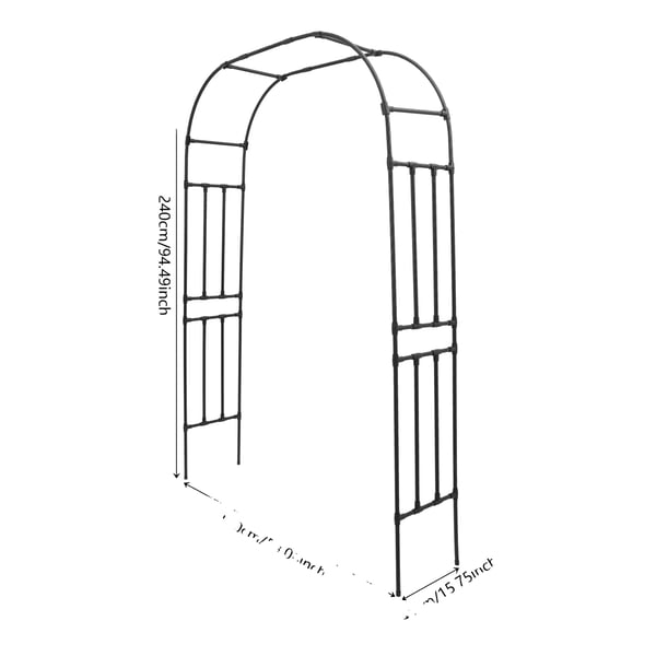 Havebue Trellis, Fritstående Design, Elegant Snoet Mønster,sort