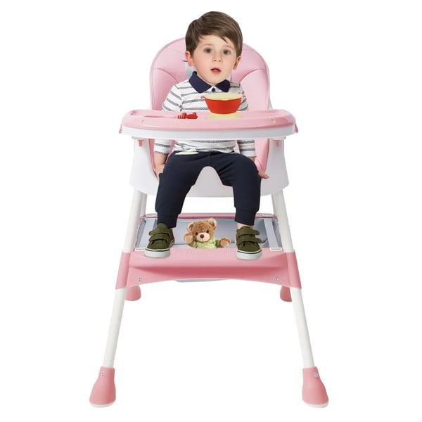 Hög stol, 2-i-1 design, Bekväm och säker,Rosa Hög stol, 2-i-1 design, Bekväm och säker,Rosa