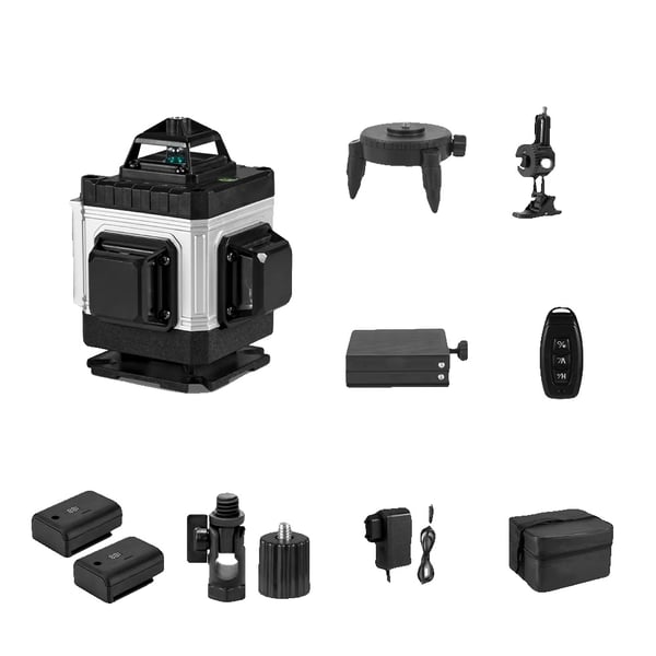 Laser Nivå, 16 Linjer, Fjärrkontrollfunktion,2xBatteri Set