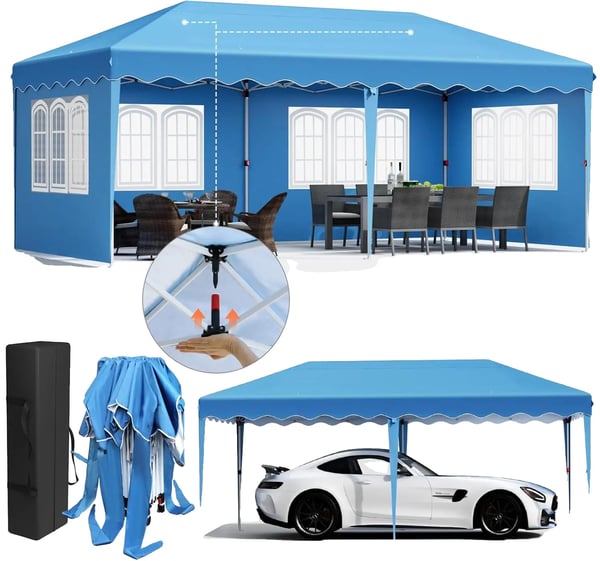 Gazebo, vedenpitävä kangas, nopea kokoaminen,Sininen