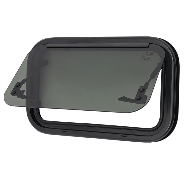 RV Skjutfönster, Härdat Glas, Insektsnät,svart