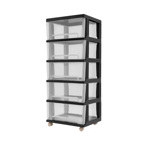 Opbevaringsorganisator, 5 Skuffer, Holdbart Design,sort