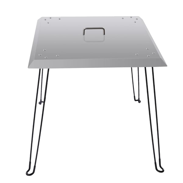 Ildsted Varmeafleder, Rustfrit Stål, Sammenklappeligt Design,GRÅ Ildsted Varmeafleder, Rustfrit Stål, Sammenklappeligt Design,GRÅ