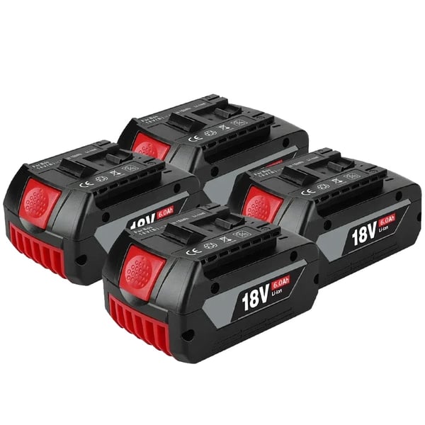 Litiumjonbatteri, 6000mAh kapacitet, kompatibelt med elverktyg, 4st batteri 6.0AH
