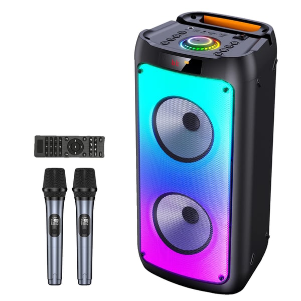 Bluetooth-kaiutin, karaokelaite, LED-juhvalot,Hopea