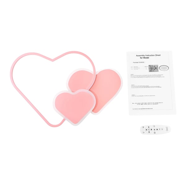 Loftlampe, Hjerteformet, Fjernbetjening,Pink