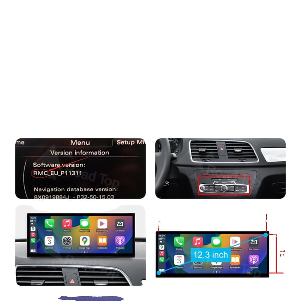 Auton multimedia-näyttö, korkealaatuinen näyttö, yhteensopiva Audi A1 Q3 2012-2018 kanssa,Q3 RMC versio 12.3