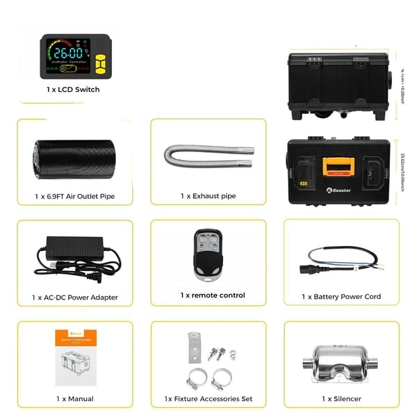 Diesel-ilmalämmitin, kannettava, Bluetooth-ohjaus,8KW 12V 24V 110-240V