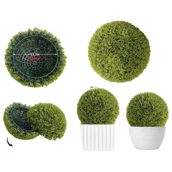 Konstgjord Växt Topiary Boll, Hållbart Material, Lätt Installation,2st 55cm Konstgjord Växt Topiary Boll, Hållbart Material, Lätt Installation,2st 55cm
