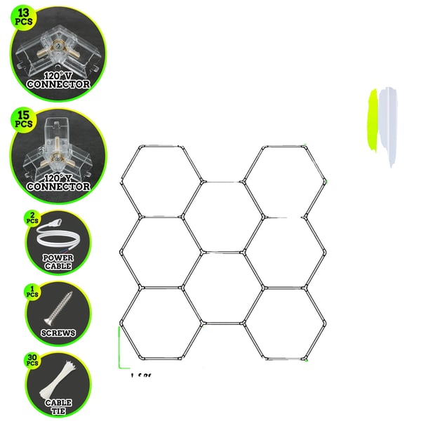 Workshop Lys, Energi Effektiv, Høj Lumen Udgivelse,8-hex kit
