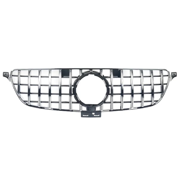 Frontkølergrill, GT-R stil, kompatibel med Mercedes GLE klasse W166,Krom sort
