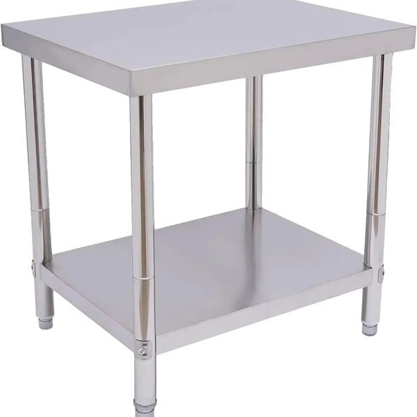 Arbetsbord, Rostfritt Stål Konstruktion, Justerbar Höjd,Silver Arbetsbord, Rostfritt Stål Konstruktion, Justerbar Höjd,Silver