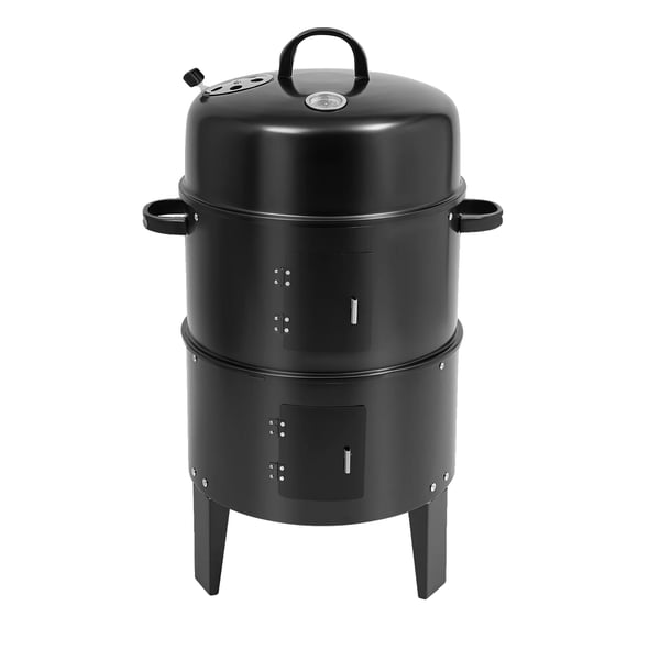 Vertikal Kolgrill, Bärbar Design, Inbyggd Termometer,svart Vertikal Kolgrill, Bärbar Design, Inbyggd Termometer,svart