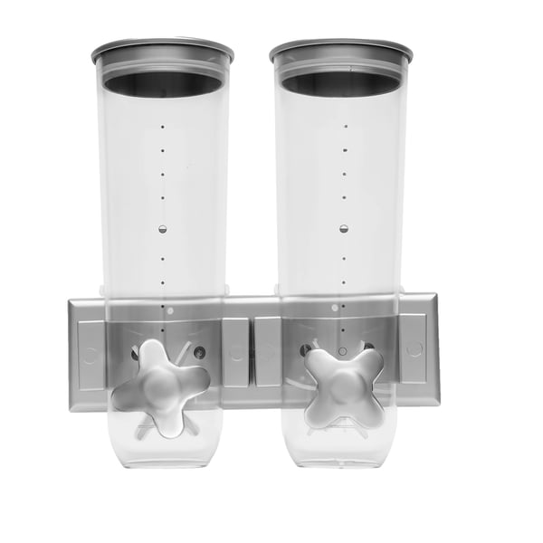 Maddispenser, Dobbeltspand Design, Portionskontrolsystem,Sølv