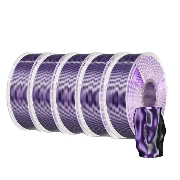 3D-printer filament, silke finish, dual farvemuligheder,Sort Lilla