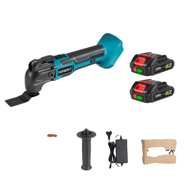 Oscillerende Multi-Værktøj, 6 Justerbare Hastighedsniveauer, Kompatibel med 18V Batterier,2stk 128vf Batteri Oscillerende Multi-Værktøj, 6 Justerbare Hastighedsniveauer, Kompatibel med 18V Batterier,2stk 128vf Batteri