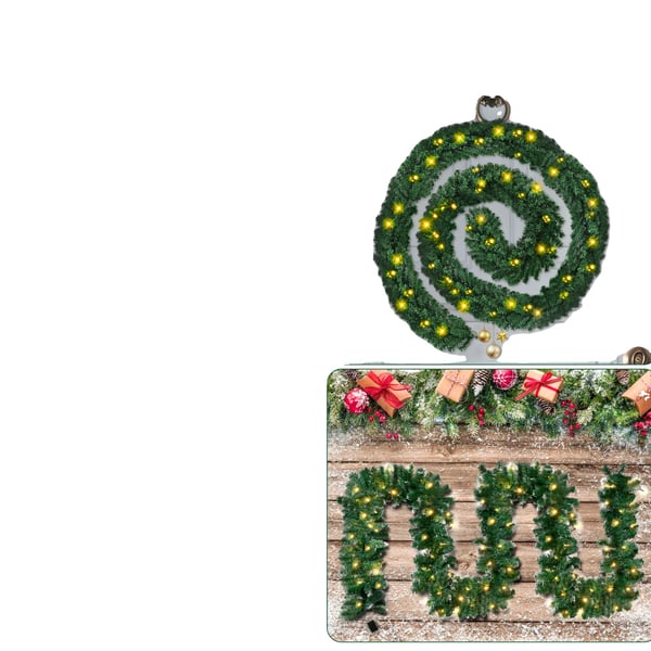 Jouluköynnökset, 10 metriä pitkiä, käpyjen ja marjojen kuvio,10M 100 LED