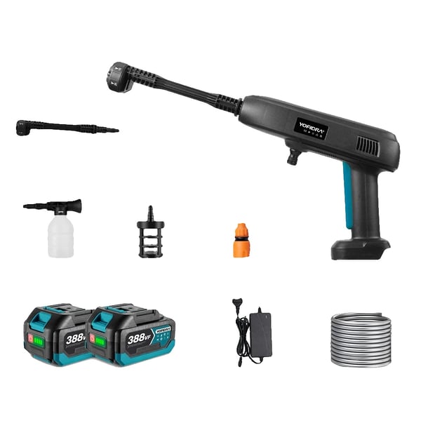 Högtryckstvätt, Vikbar Vattentank, Multi-Spray Munstycke, 2 Batteriset A